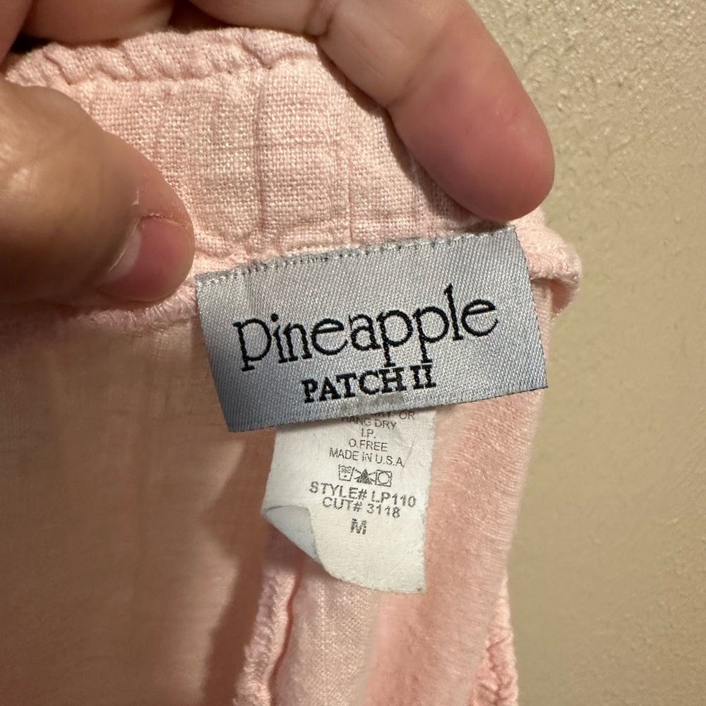 Vintage Pineapple Patch 2 Linen Pants Cropped Size Medium - Picture 5 of 8